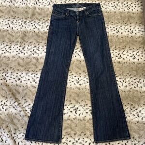 Lit Women's Jeans Diva  Low Rise Size 28 Blue Denim Flare Y2K Grunge (30x32)